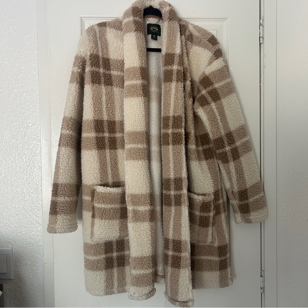Stillwater supply co plaid Sherpa cardigan